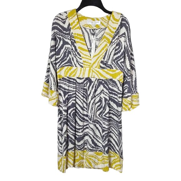 Trina Turk Womens Multicolor Animal Print V Neck Dress Long Sleeve Size 10 - Picture 3 of 8